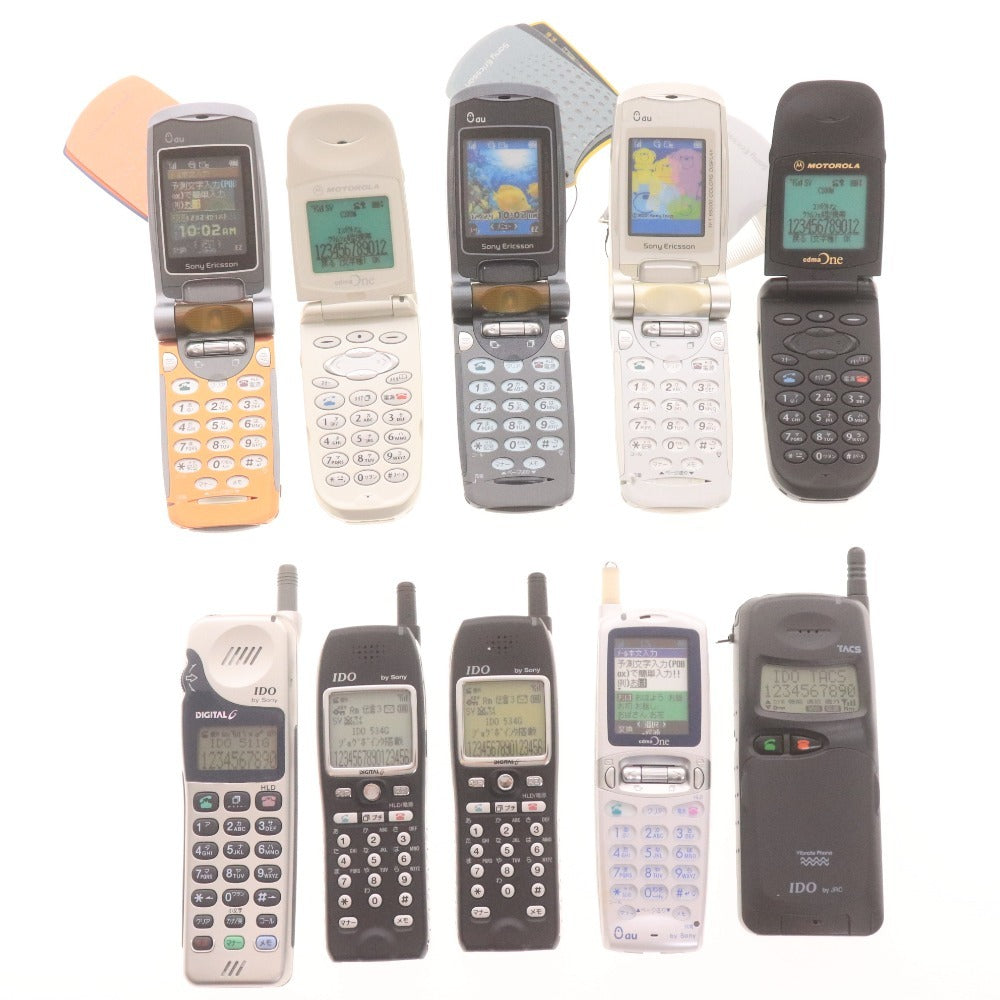 ■ モックアップ ガラケー 10点セット まとめ売り IDO au cdmaOne DIGITAL by Sony JRC 534G 511G C100M C1002S C413S TACS サンプル
