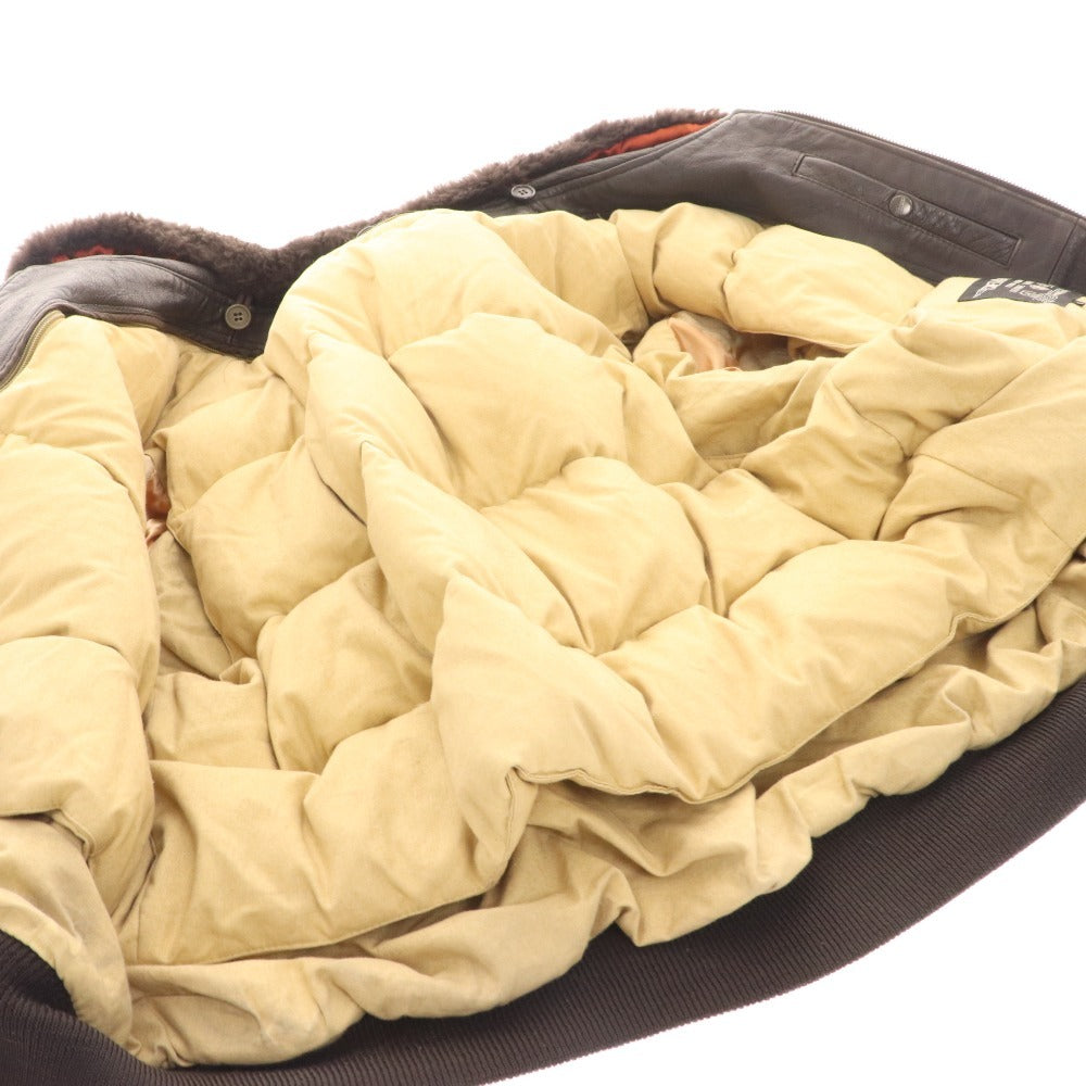 ■ Chevignon Flight Jacket Outer Leather Men's XL Brown