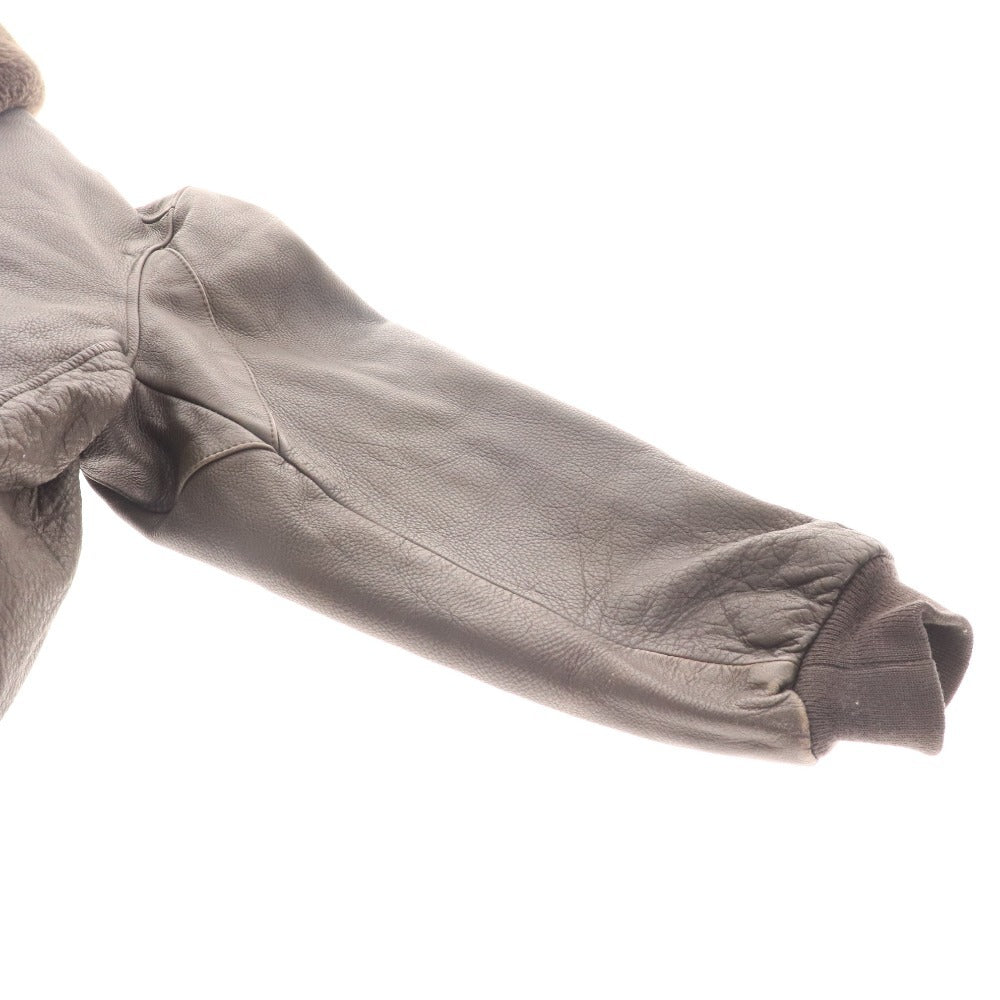 ■ Chevignon Flight Jacket Outer Leather Men's XL Brown