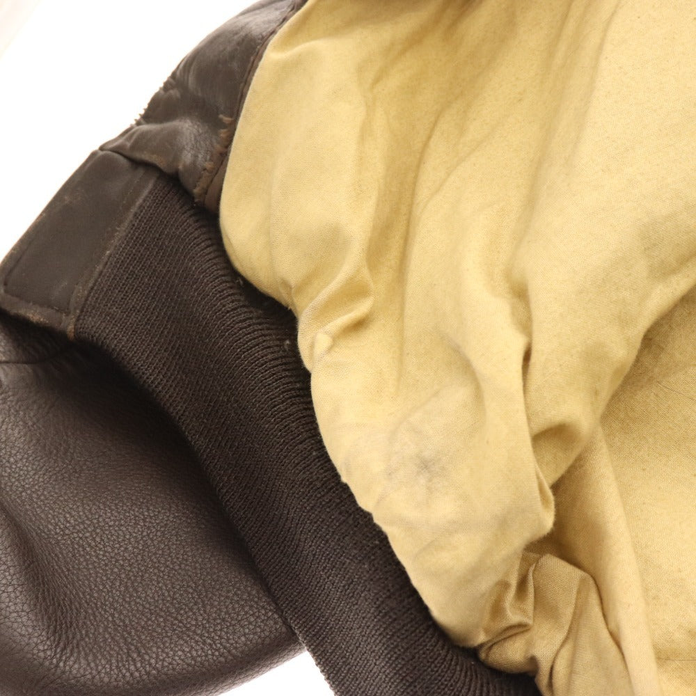 ■ Chevignon Flight Jacket Outer Leather Men's XL Brown