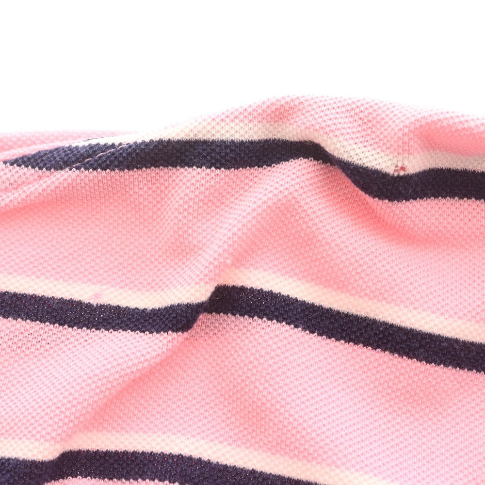 ■ POLO RALPH LAUREN ラルフローレン ポロシャツ 長袖 トップス 襟ボタン ボーダー柄 メンズ XXL ライトピンク