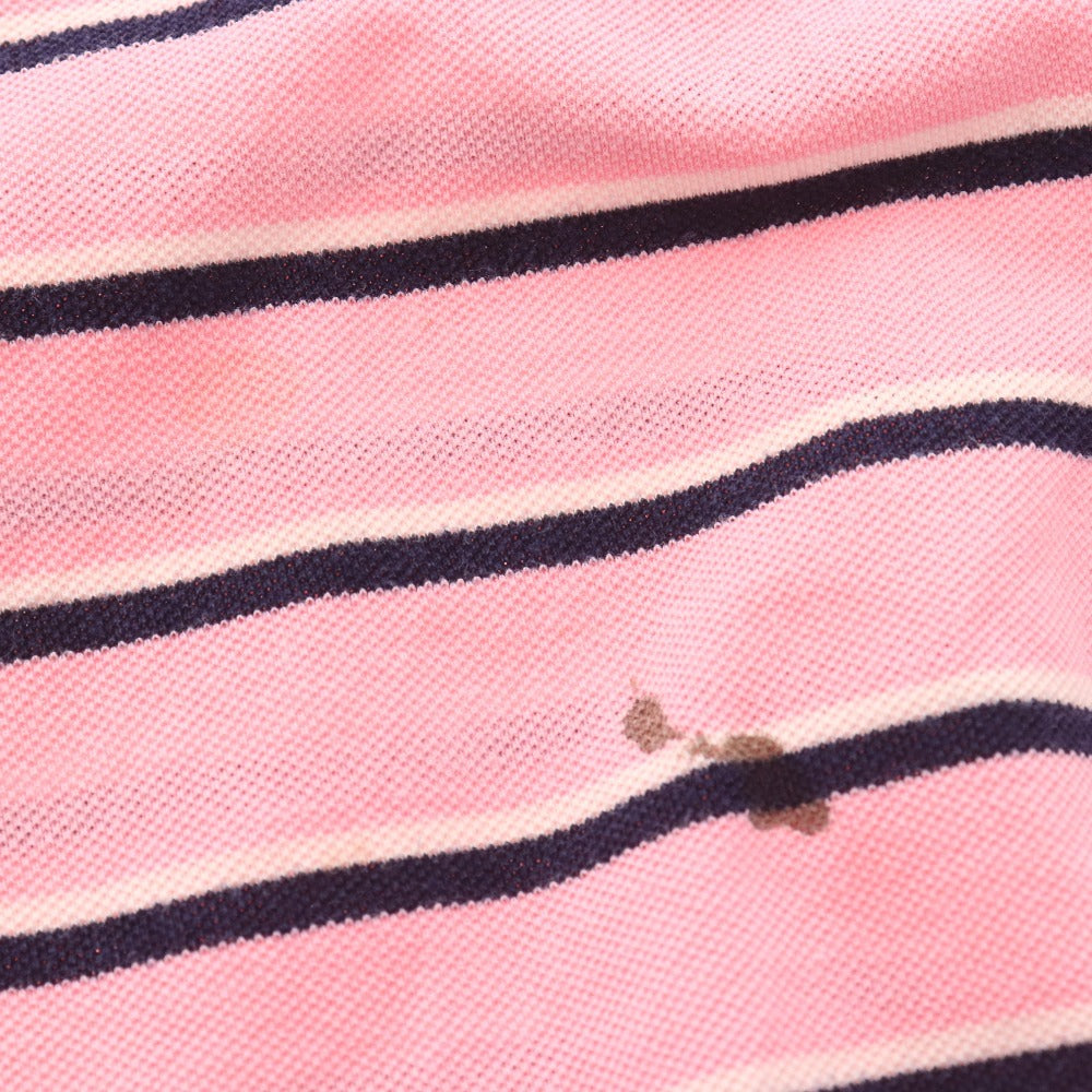 ■ POLO RALPH LAUREN ラルフローレン ポロシャツ 長袖 トップス 襟ボタン ボーダー柄 メンズ XXL ライトピンク