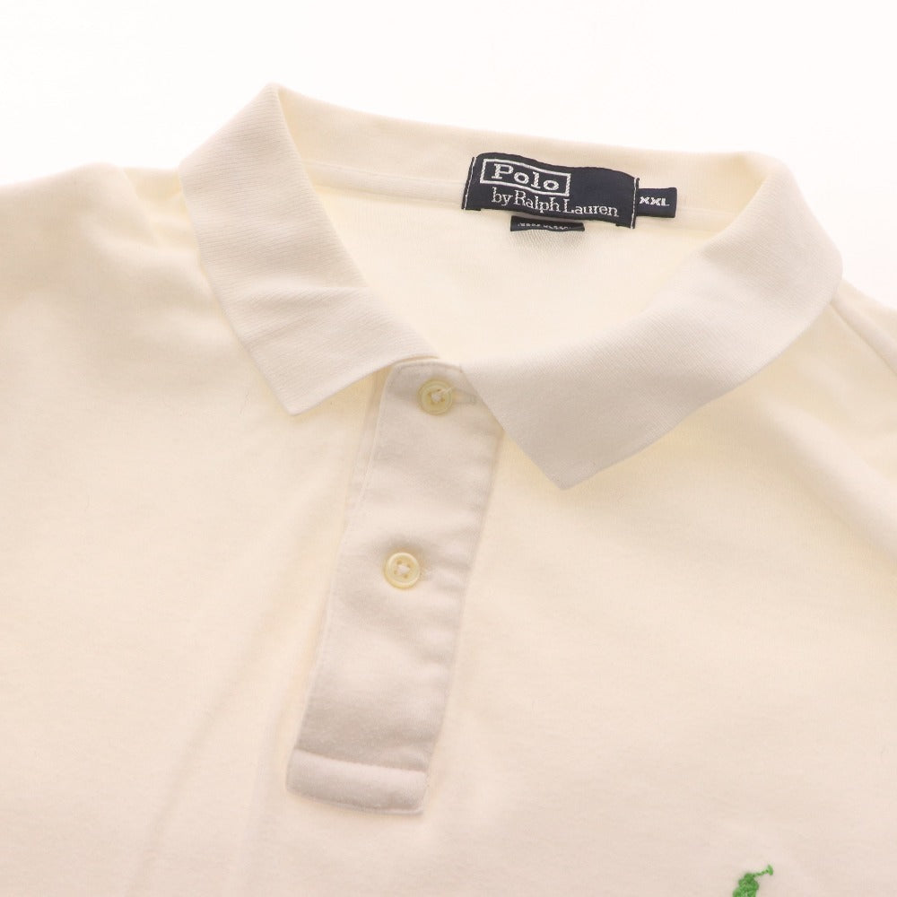 ■ POLO RALPH LAUREN ラルフローレン ポロシャツ 長袖 トップス 襟ボタン メンズ XXL ホワイト 白