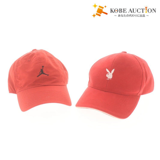 ■ ナイキ ジョーダン プレイボーイ キャップ 2点セット まとめ売り 帽子 ウサギ ジャンプマン ロゴ メンズ レッド