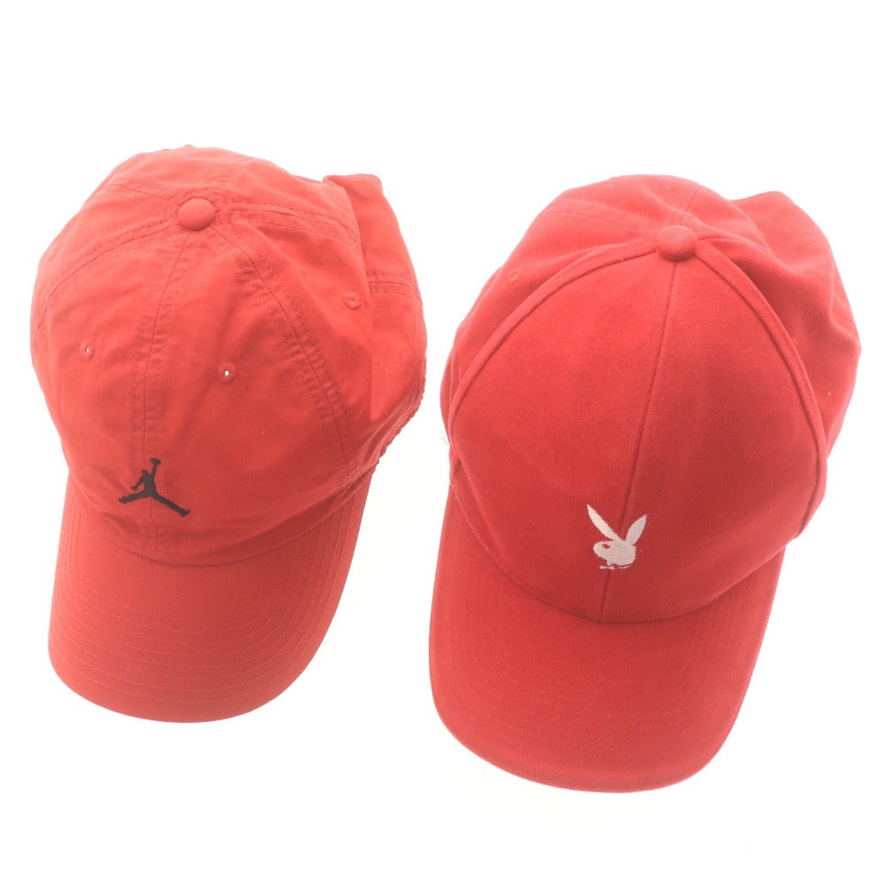 ■ ナイキ ジョーダン プレイボーイ キャップ 2点セット まとめ売り 帽子 ウサギ ジャンプマン ロゴ メンズ レッド