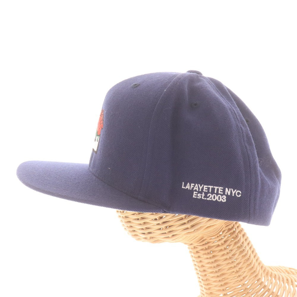 ■ Lafayette ラファイエット YUPOONG ユーポン キャップ Est.2003 帽子 カーブなし 薔薇 バラ ロゴ メンズ ネイビー