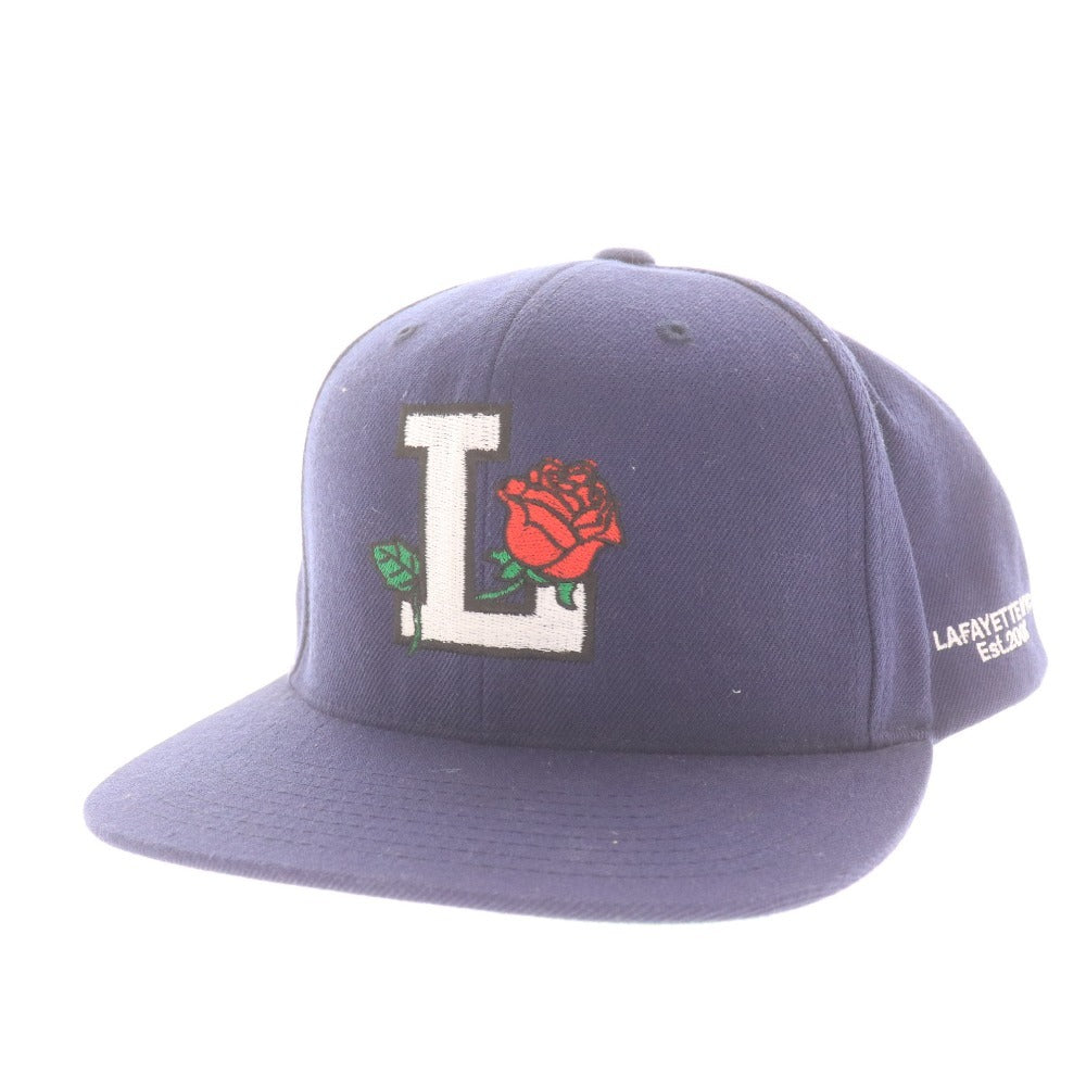 ■ Lafayette ラファイエット YUPOONG ユーポン キャップ Est.2003 帽子 カーブなし 薔薇 バラ ロゴ メンズ ネイビー