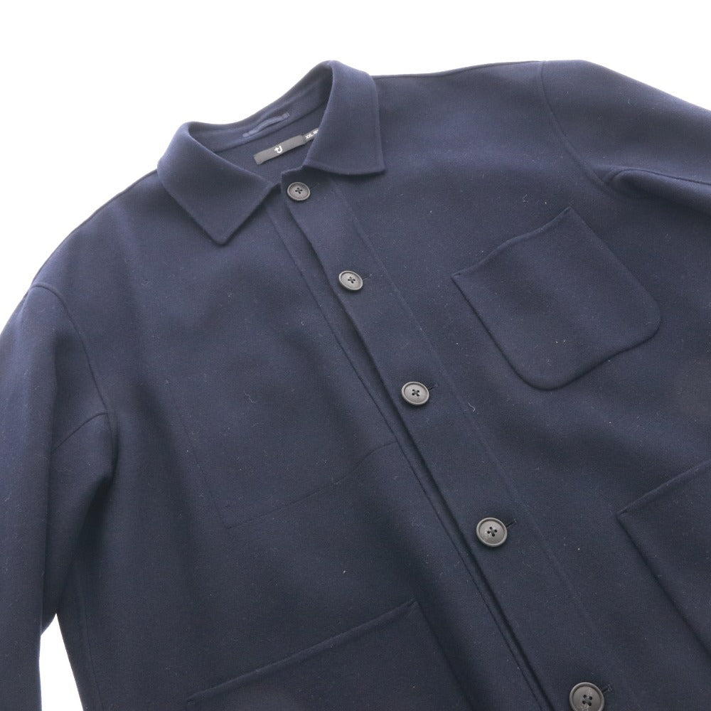 ■ ユニクロ ＋J コート アウター ボタン ポケット メンズ XXL ダークネイビー系