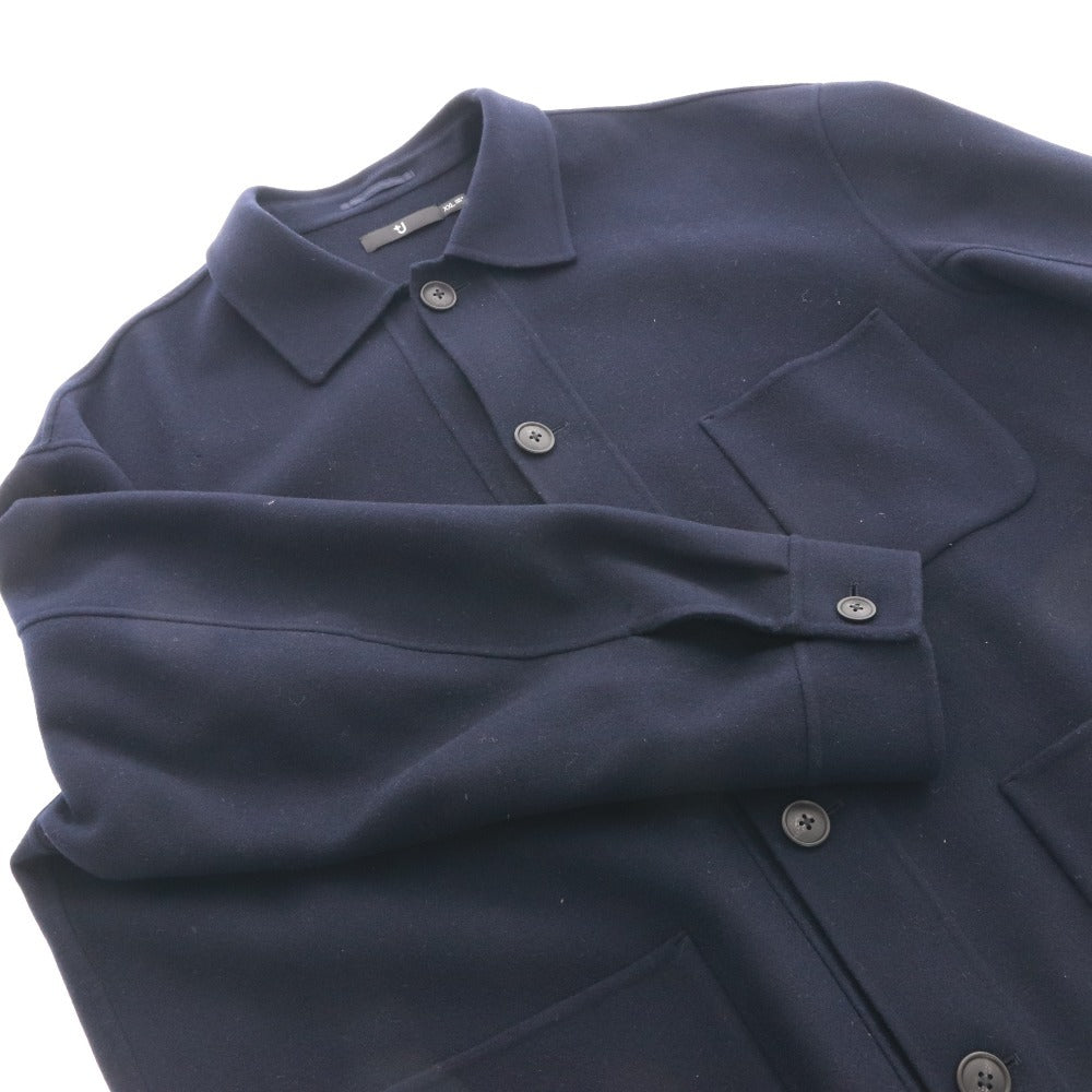 ■ ユニクロ ＋J コート アウター ボタン ポケット メンズ XXL ダークネイビー系