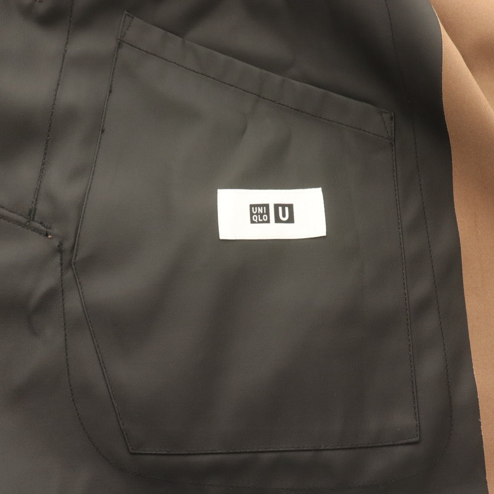■ ユニクロU UNIQLO U ブロックテックトレンチコート 長袖 防風 耐水 透湿性 メンズ XXL ブラウン タグ付き 未使用