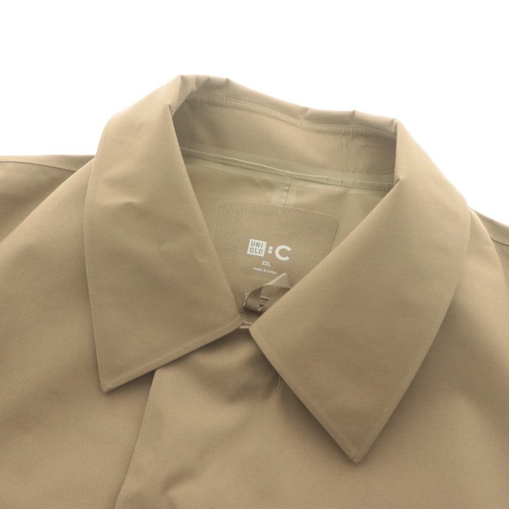 ■ ユニクロ C コート アウター ステンカラー 2024 無地 撥水 メンズ XXL カーキ