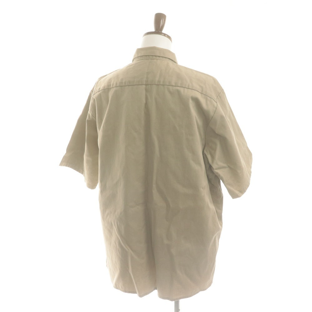 ■ RED KAP Work Shirt Short Sleeve Top Outerwear Godwin Plumbing Ron Logo Front Button Cotton Men's XL Light Beige