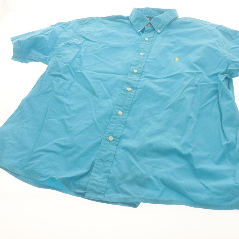 ■ Ralph Lauren ラルフローレン ボタンダウンシャツ 半袖 トップス アウター可 CLASSIC FIT ロゴ刺繍 綿 メンズ XXL ライトブルー 水色