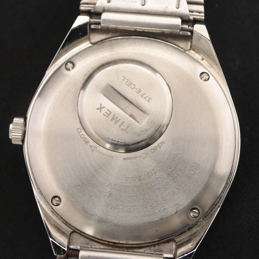■ Q TIMEX Timex Watch TW2U-61300 Black x Red Coke Bezel Stainless Steel Quartz Men's Silver Untested