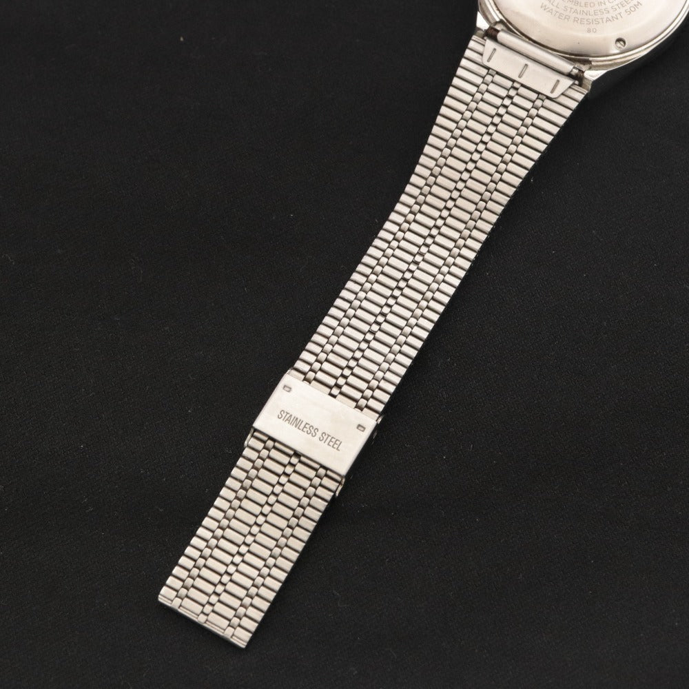 ■ Q TIMEX Timex Watch TW2U-61300 Black x Red Coke Bezel Stainless Steel Quartz Men's Silver Untested