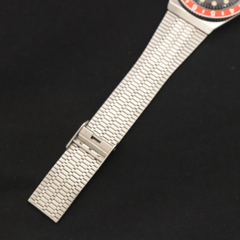 ■ Q TIMEX Timex Watch TW2U-61300 Black x Red Coke Bezel Stainless Steel Quartz Men's Silver Untested