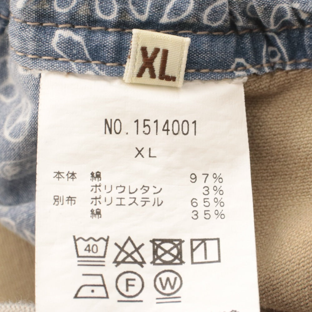 ■ KRIFF MAYER クライミングショートパンツ ボトムス 内側ペイズリー柄 ウェビングベルト アメカジ メンズ XL ベージュ系 (状態必読)