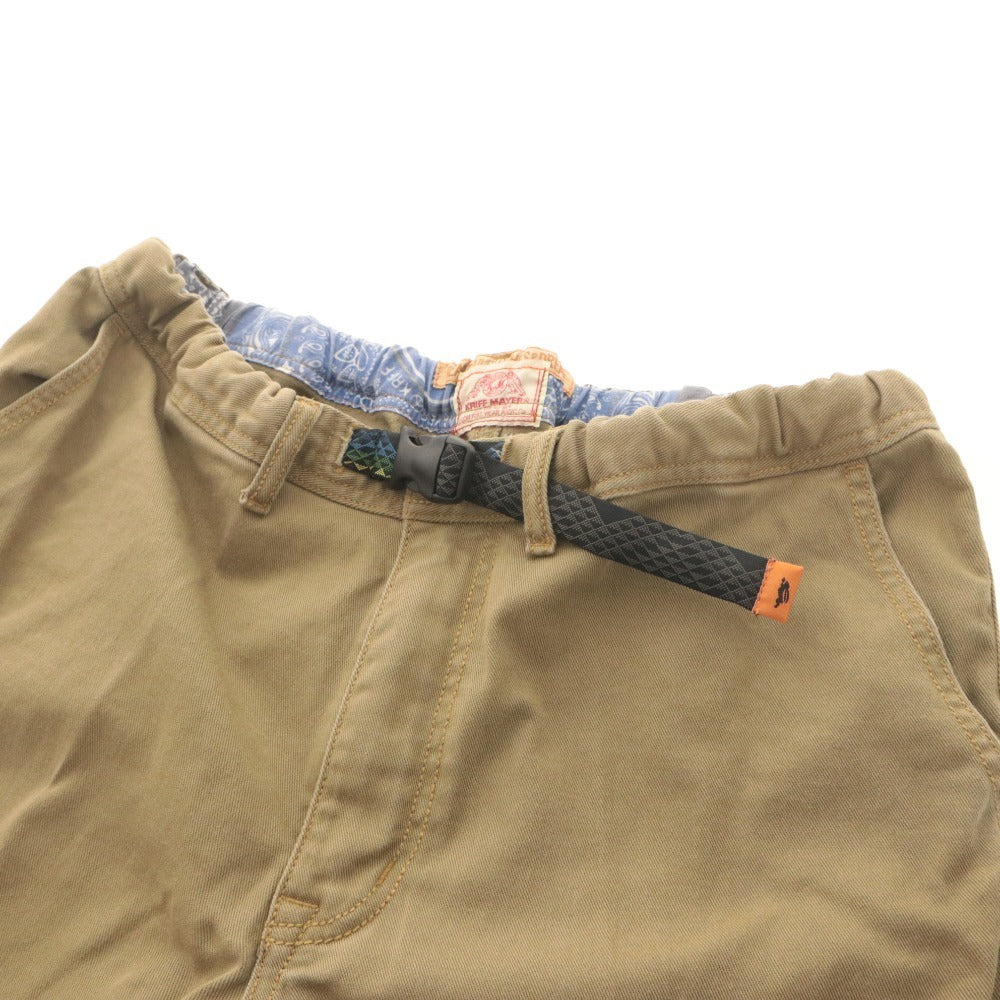 ■ KRIFF MAYER Climbing Shorts Bottoms Stretch Twill Belt Americana Men's XL Khaki (Read Condition)