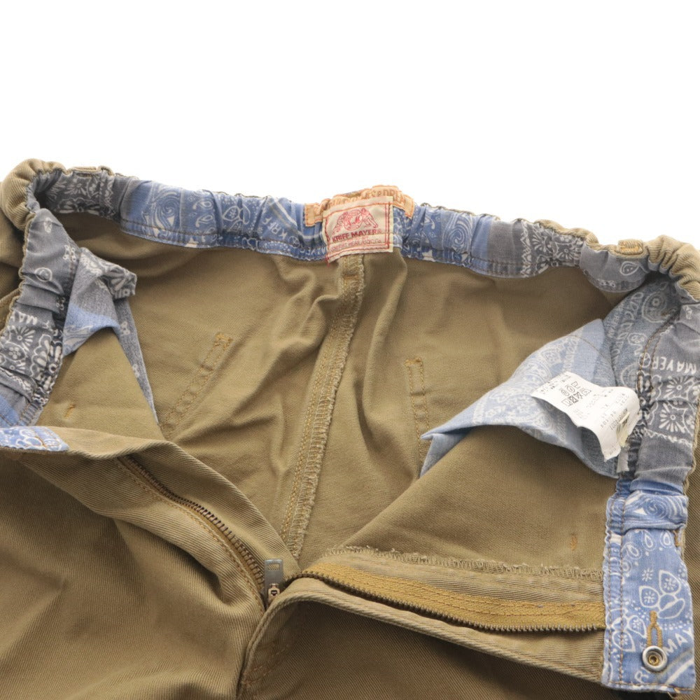 ■ KRIFF MAYER Climbing Shorts Bottoms Stretch Twill Belt Americana Men's XL Khaki (Read Condition)