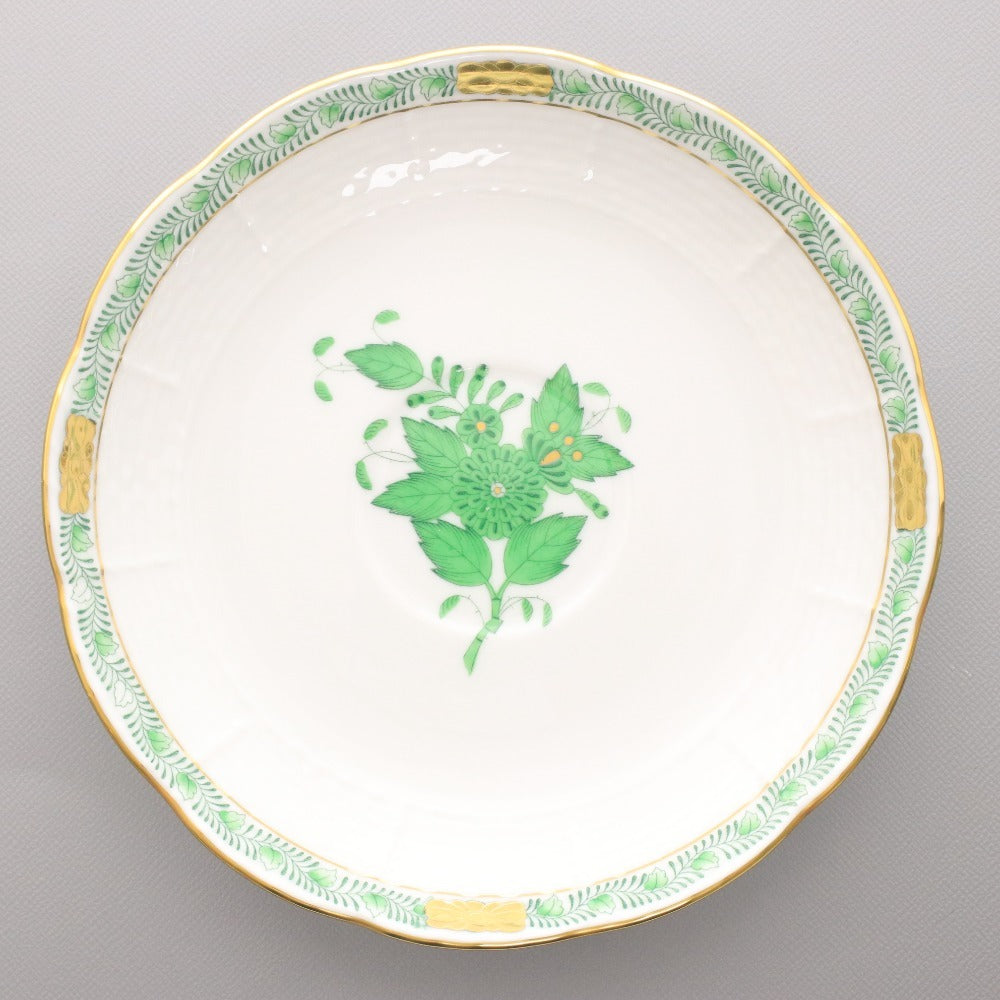 ■ Herend ヘレンド カップ ソーサー 1客セット ハプルブルクの華 洋食器 ホワイト グリーン 箱付き