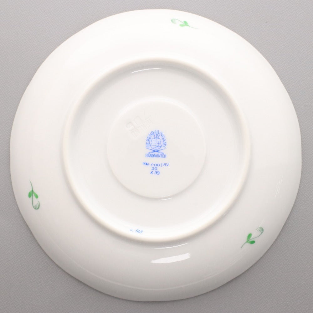 ■ Herend ヘレンド カップ ソーサー 1客セット ハプルブルクの華 洋食器 ホワイト グリーン 箱付き