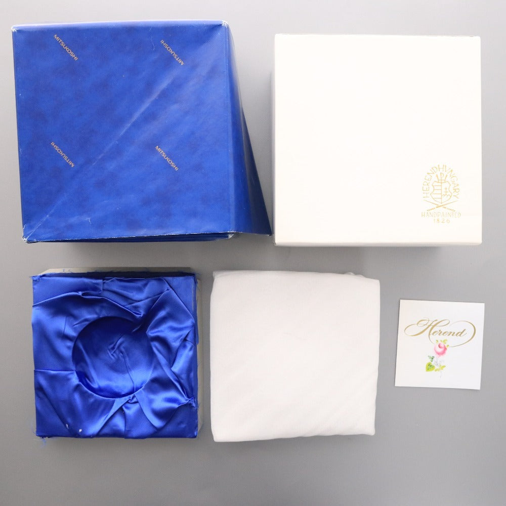 ■ Herend ヘレンド カップ ソーサー 1客セット ハプルブルクの華 洋食器 ホワイト グリーン 箱付き