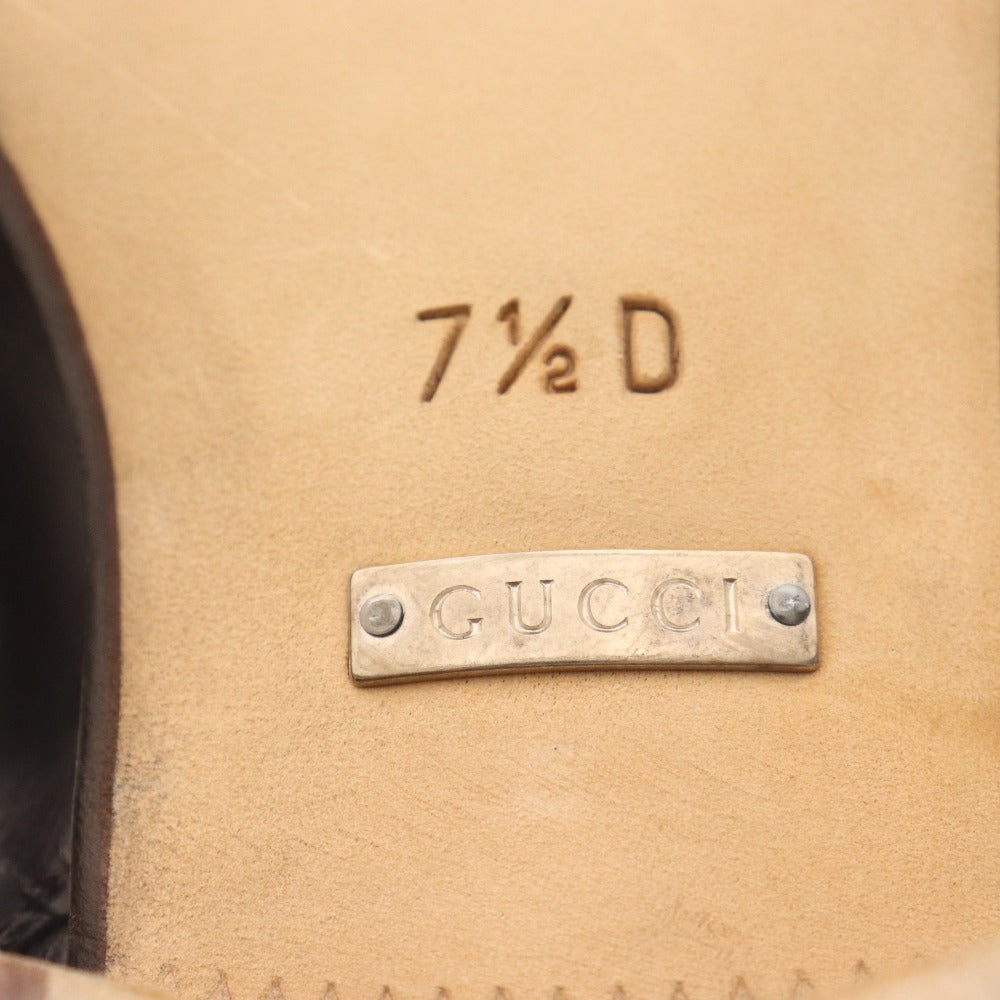 ■ Gucci short boots, boots, shoes, leather, men's, 7 1/2, 26.5cm equivalent, black, with bag