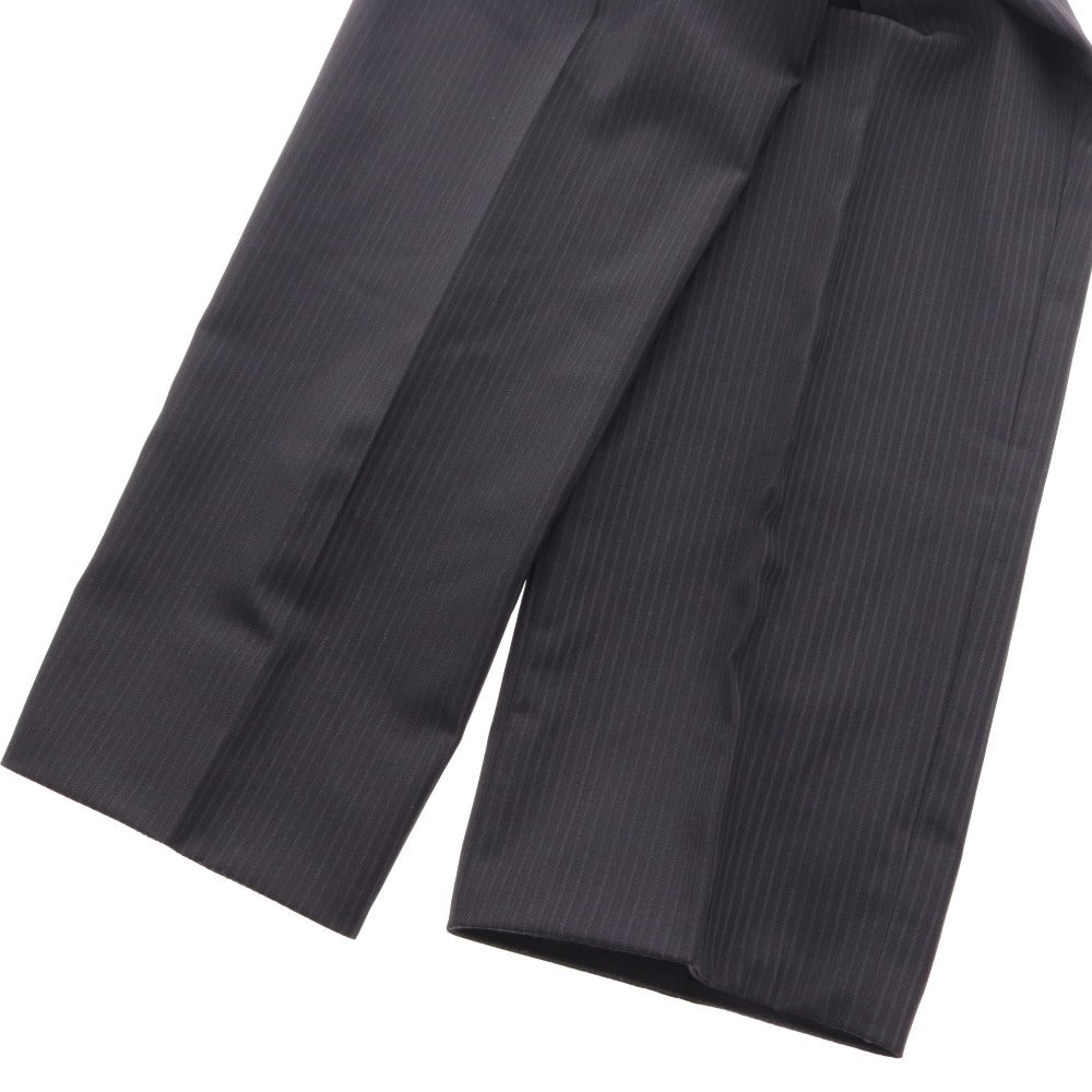 ■ Hermes suit set up top bottom center vent single hem stripe men size 50 black