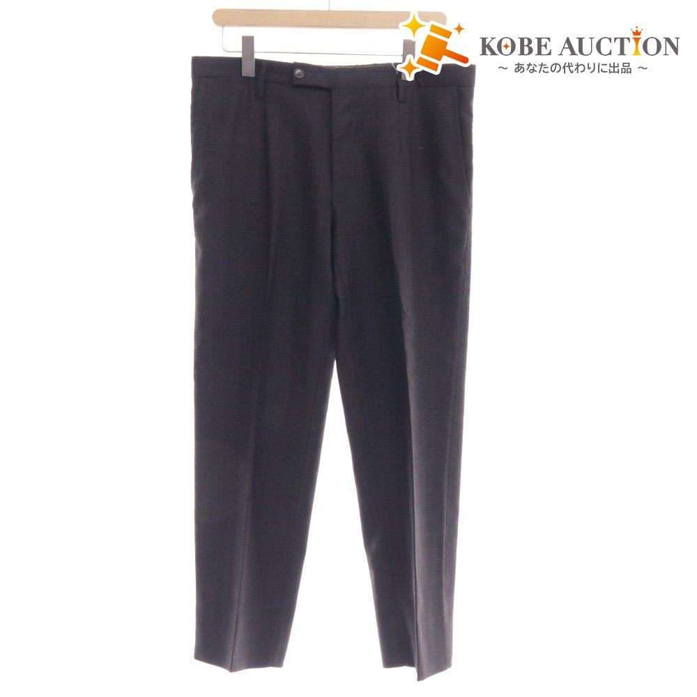 ■ ドルチェアンドガッバーナ スラックス ボトムス 裾シングル ウール メンズ 48 ダークグレー系