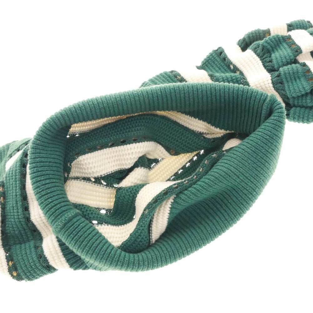 ■ セルフポートレート Self-Portrait ニット セーター 長袖 トップス ボーダー レディース S グリーン系