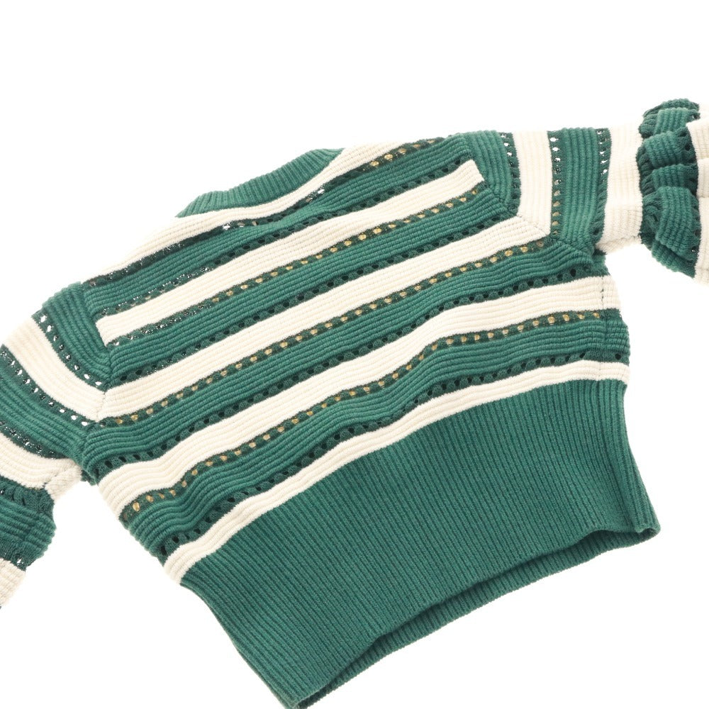 ■ セルフポートレート Self-Portrait ニット セーター 長袖 トップス ボーダー レディース S グリーン系