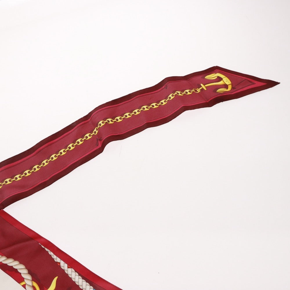 ■ グッチ GUCCI スカーフトップス ノースリーブ トップス 大判スカーフ シルク100％ ピンク ボルドー系