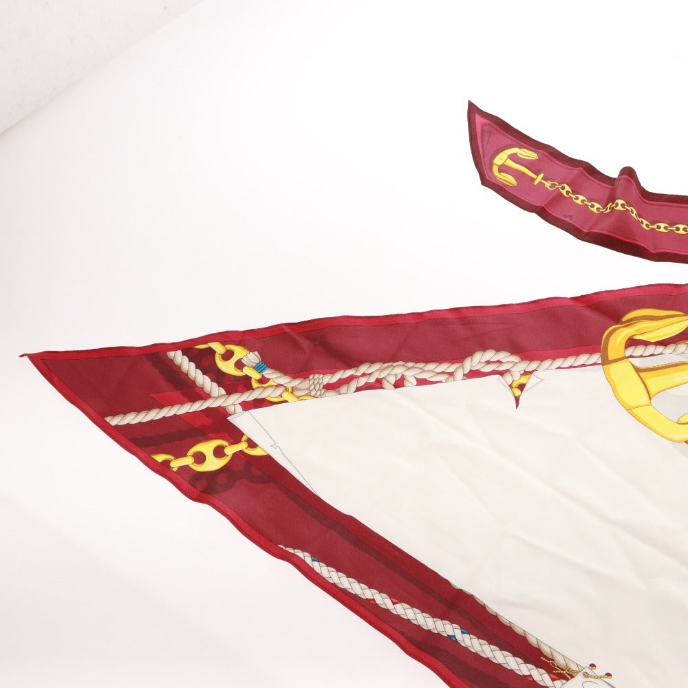 ■ グッチ GUCCI スカーフトップス ノースリーブ トップス 大判スカーフ シルク100％ ピンク ボルドー系