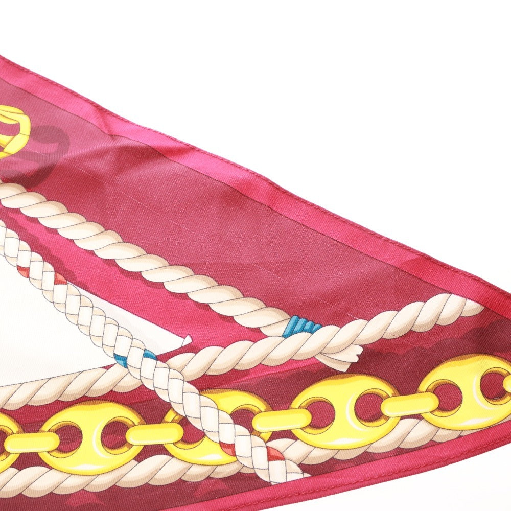 ■ グッチ GUCCI スカーフトップス ノースリーブ トップス 大判スカーフ シルク100％ ピンク ボルドー系