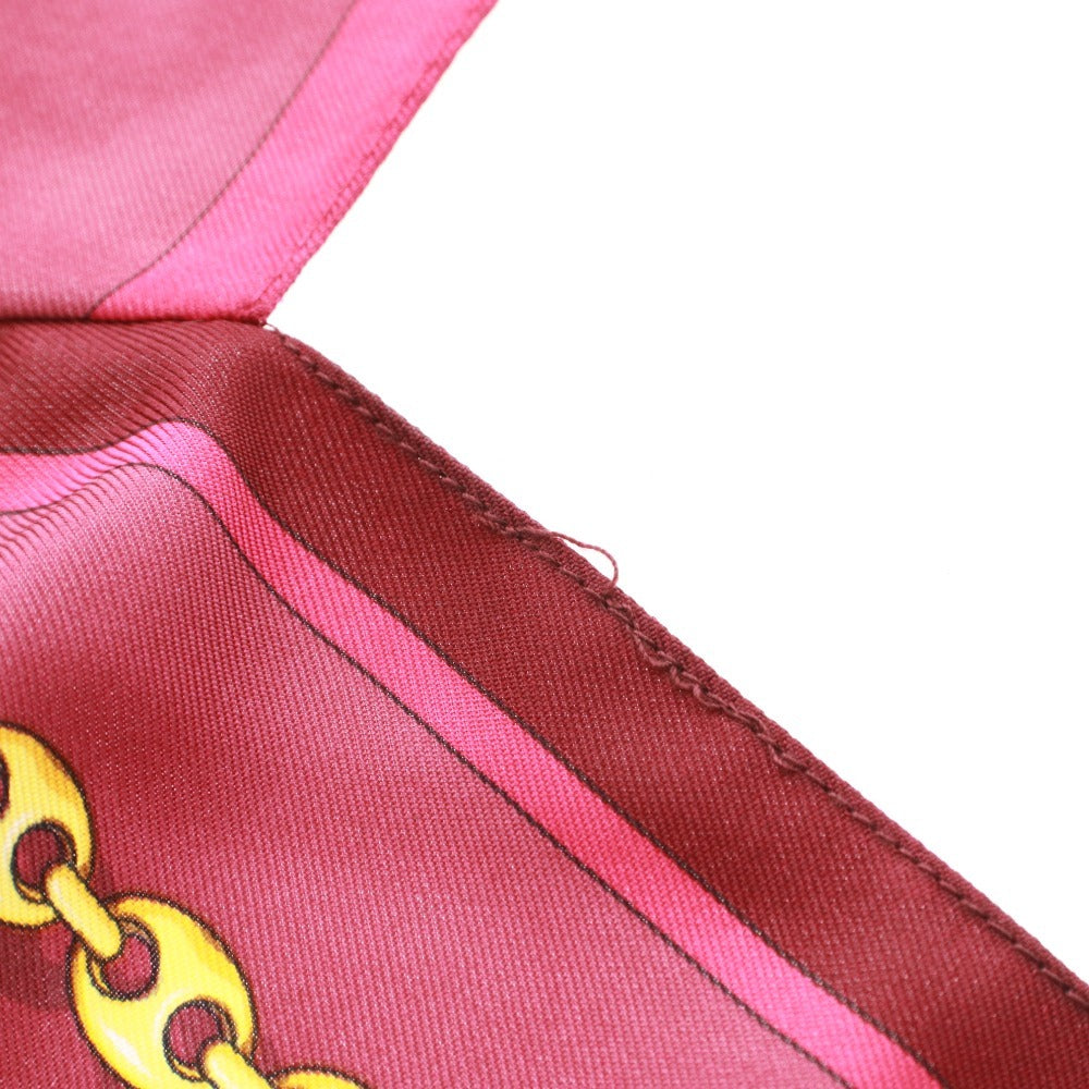 ■ グッチ GUCCI スカーフトップス ノースリーブ トップス 大判スカーフ シルク100％ ピンク ボルドー系