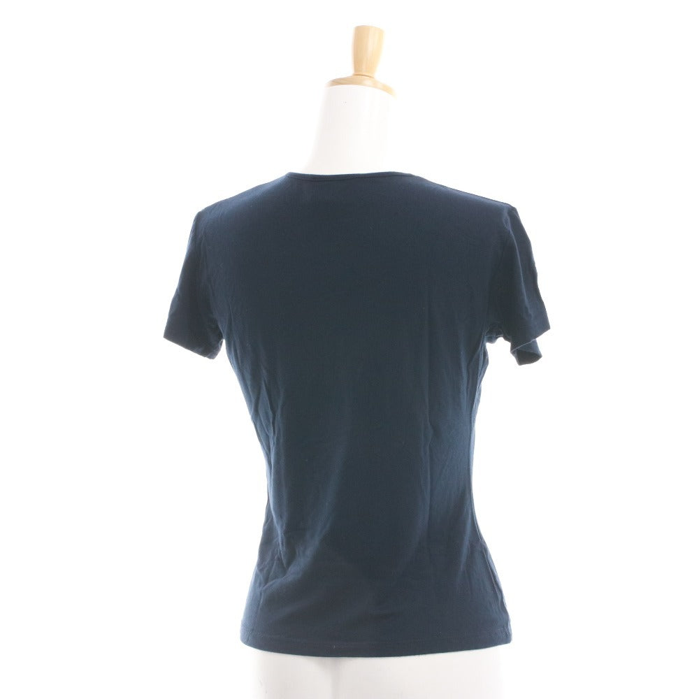 ■ フェンディ カットソー Tシャツ 半袖 トップス ラインストーン ロゴ レディース ネイビー