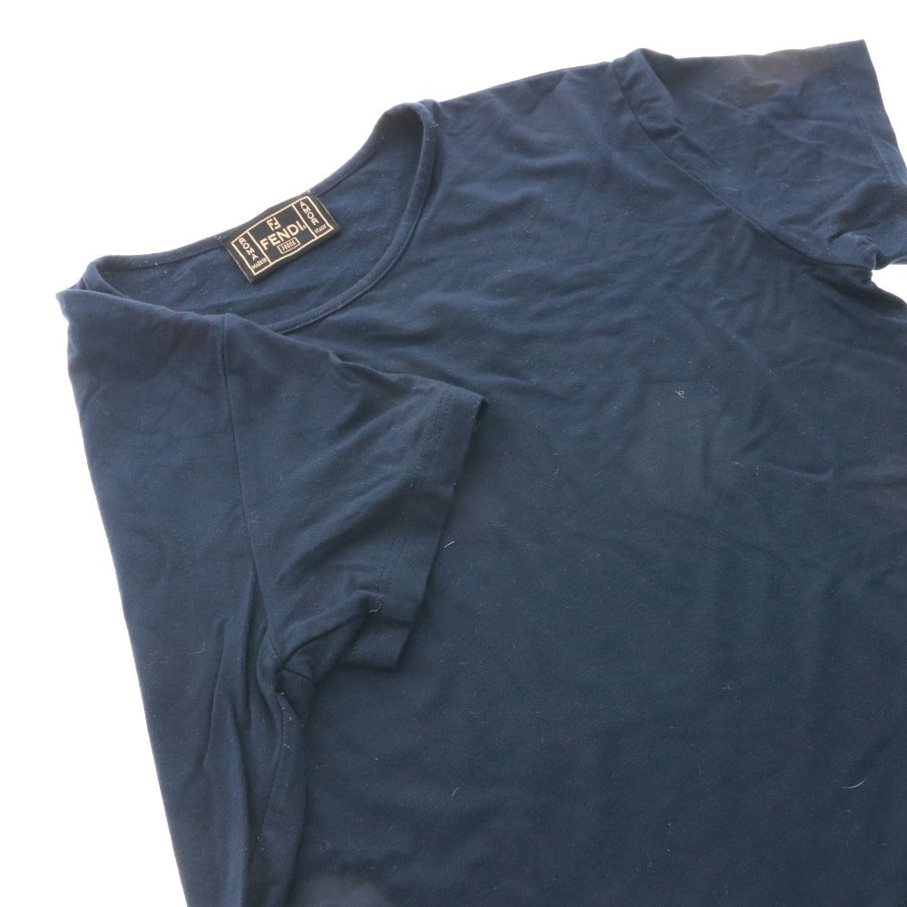 ■ フェンディ カットソー Tシャツ 半袖 トップス ラインストーン ロゴ レディース ネイビー