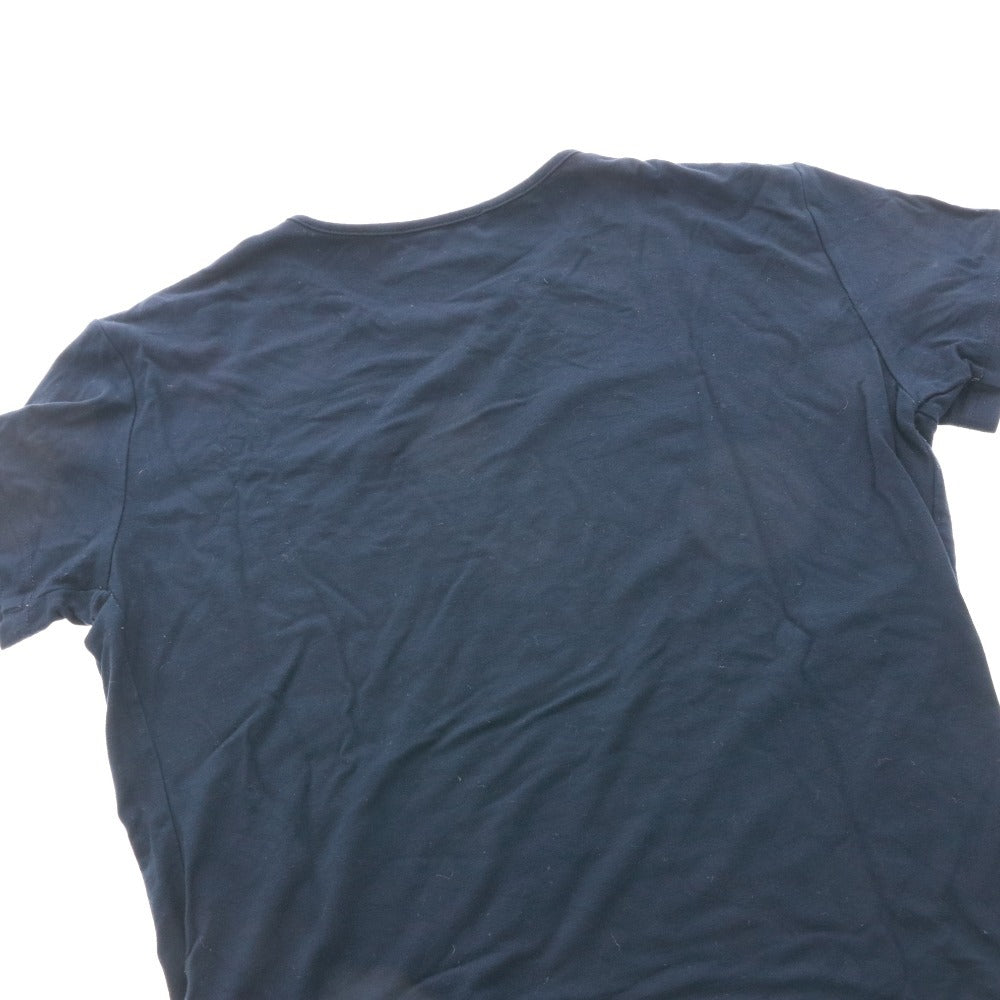■ フェンディ カットソー Tシャツ 半袖 トップス ラインストーン ロゴ レディース ネイビー