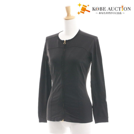■ GUCCI グッチ ジップアップトップス 長袖 GGマーク レディース M ブラック