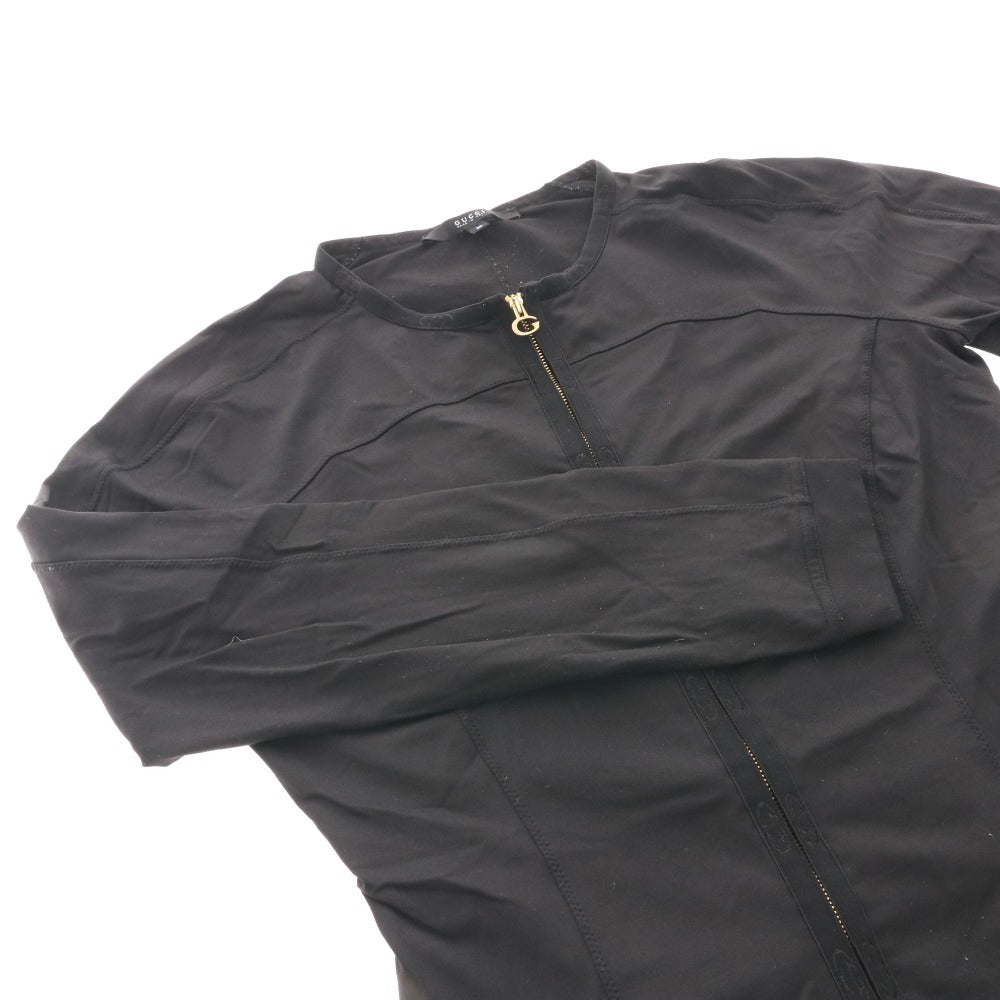 ■ GUCCI グッチ ジップアップトップス 長袖 GGマーク レディース M ブラック
