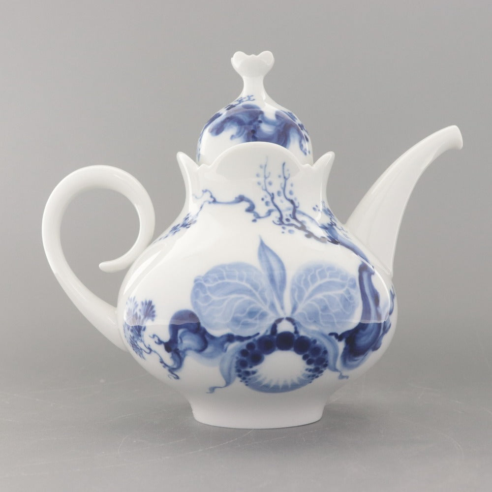 ■ MEISSEN マイセン ブルーオーキッド ティーポット コーヒー 陶器 磁器 洋食器 青白