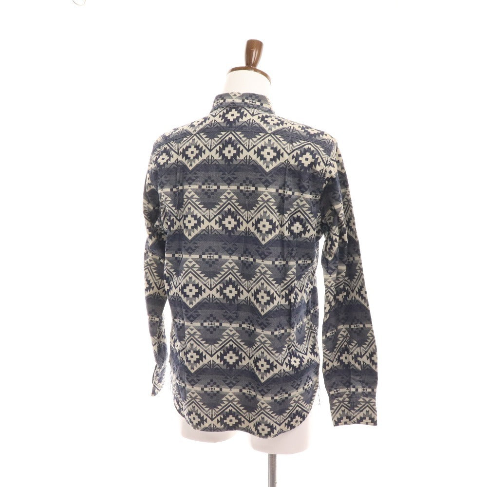 ■ Gerard Shirt Long Sleeve Top Cowboy Brand All-Over Print Cotton Men's M Blue