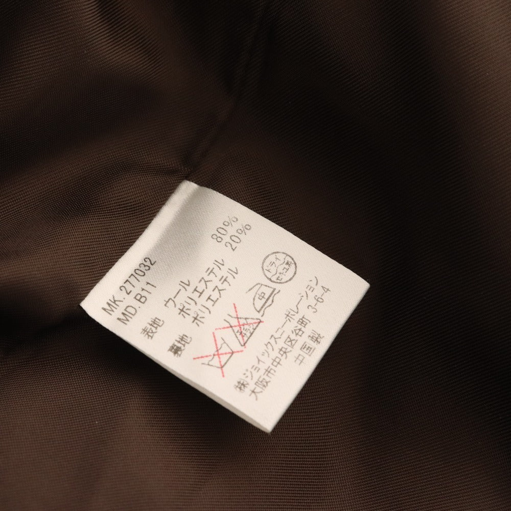 ■ The Duffer of St. George Jacket Blouson Outerwear Check Double Zip Wool Blend Men's L Brown