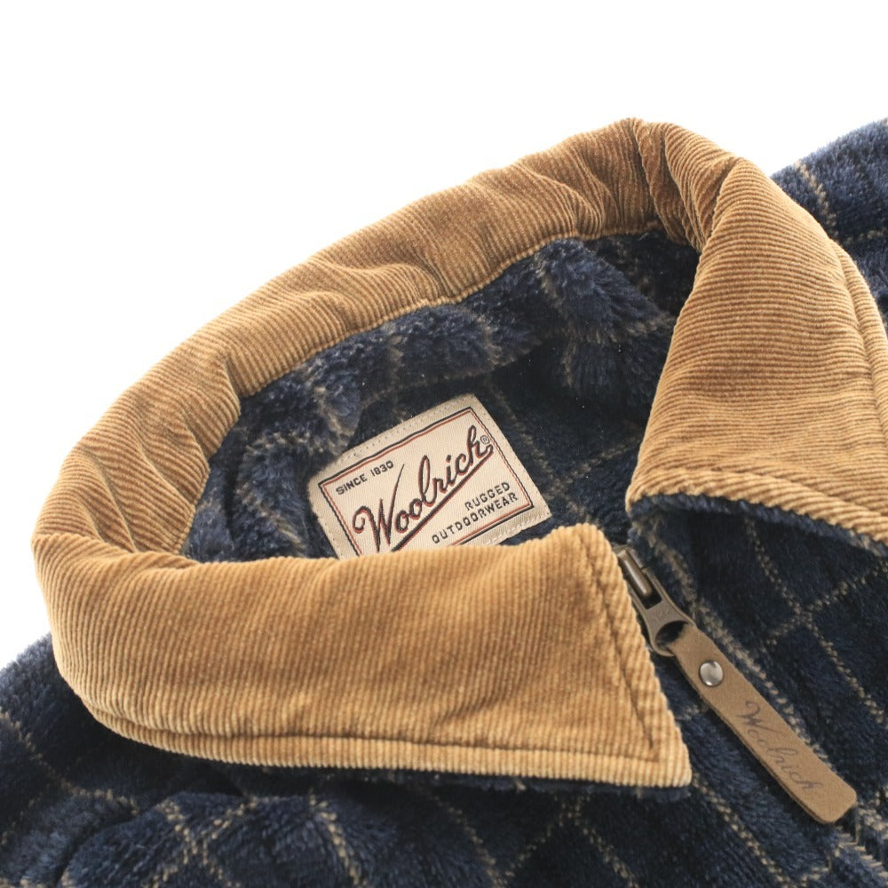 ■ ウールリッチ ジャケット プルオーバー アウター フリース チェック メンズ M ネイビー