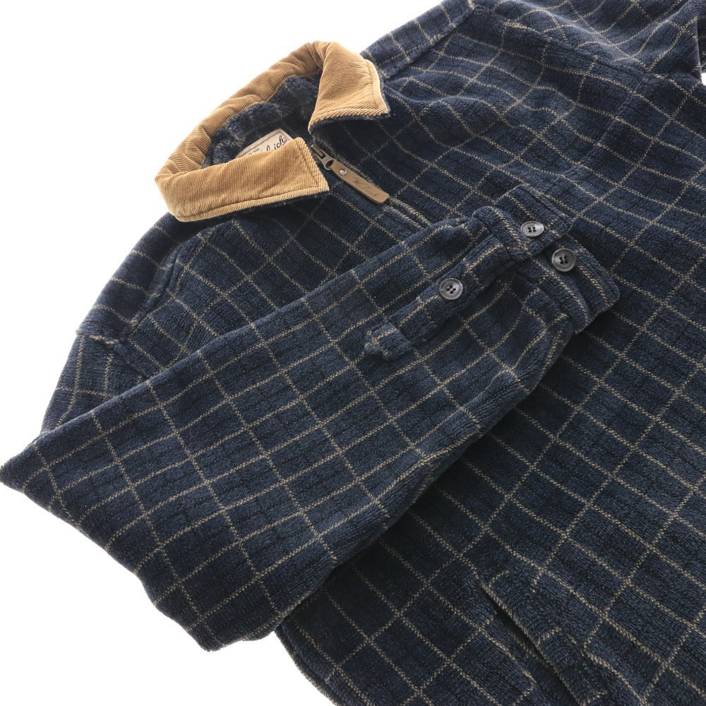 ■ ウールリッチ ジャケット プルオーバー アウター フリース チェック メンズ M ネイビー