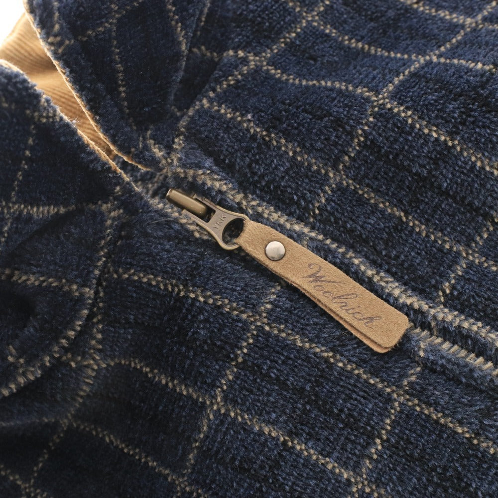 ■ ウールリッチ ジャケット プルオーバー アウター フリース チェック メンズ M ネイビー