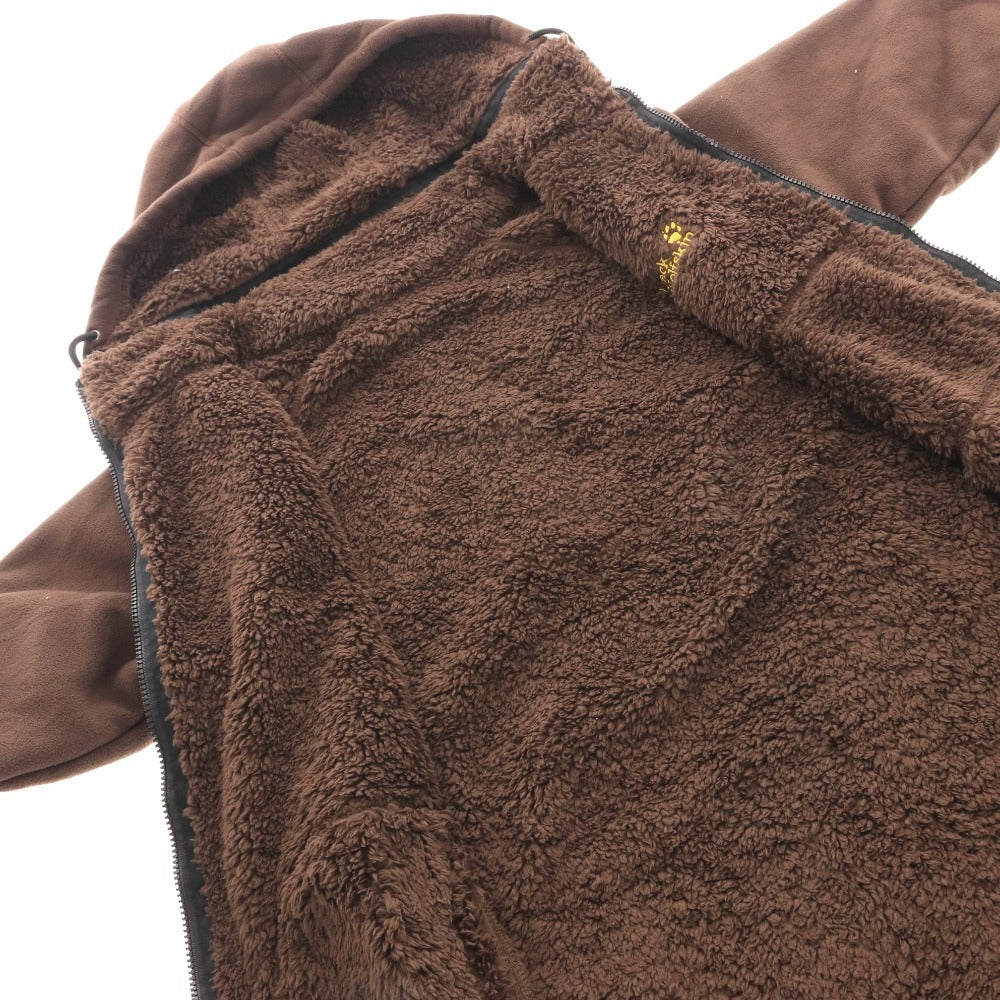 ■ ジャックウルフスキン パーカー アウター ジップアップ フリース メンズ L ブラウン