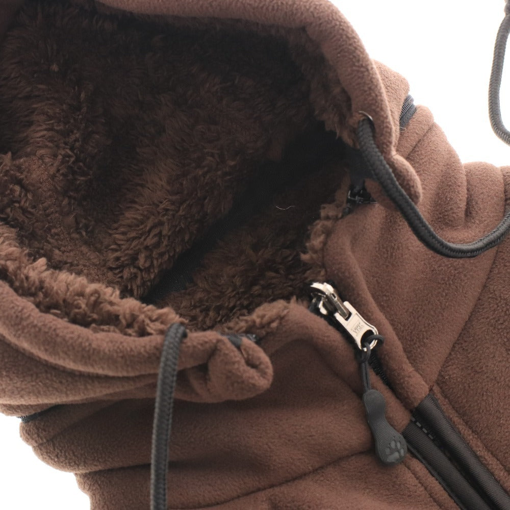 ■ ジャックウルフスキン パーカー アウター ジップアップ フリース メンズ L ブラウン