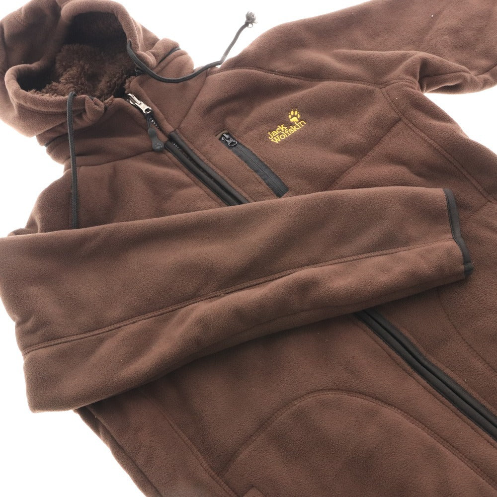 ■ ジャックウルフスキン パーカー アウター ジップアップ フリース メンズ L ブラウン