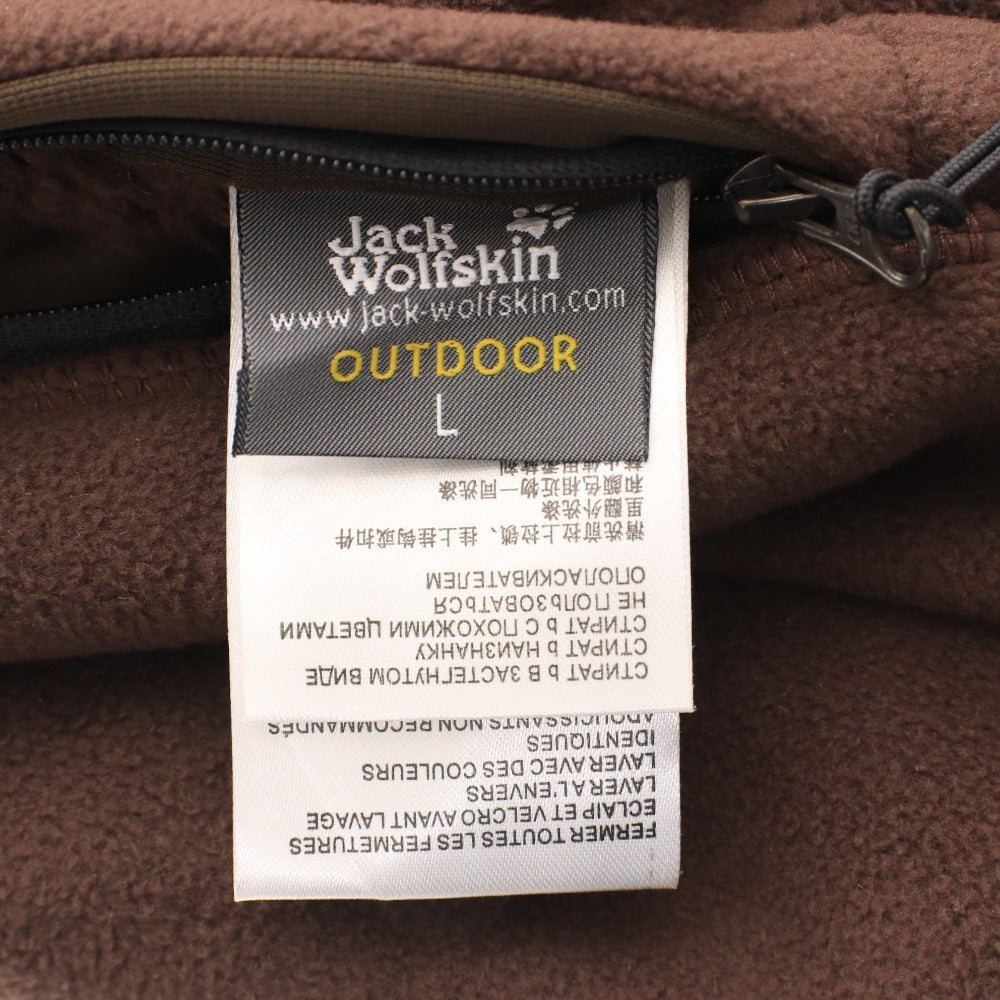 ■ ジャックウルフスキン パーカー アウター ジップアップ フリース メンズ L ブラウン